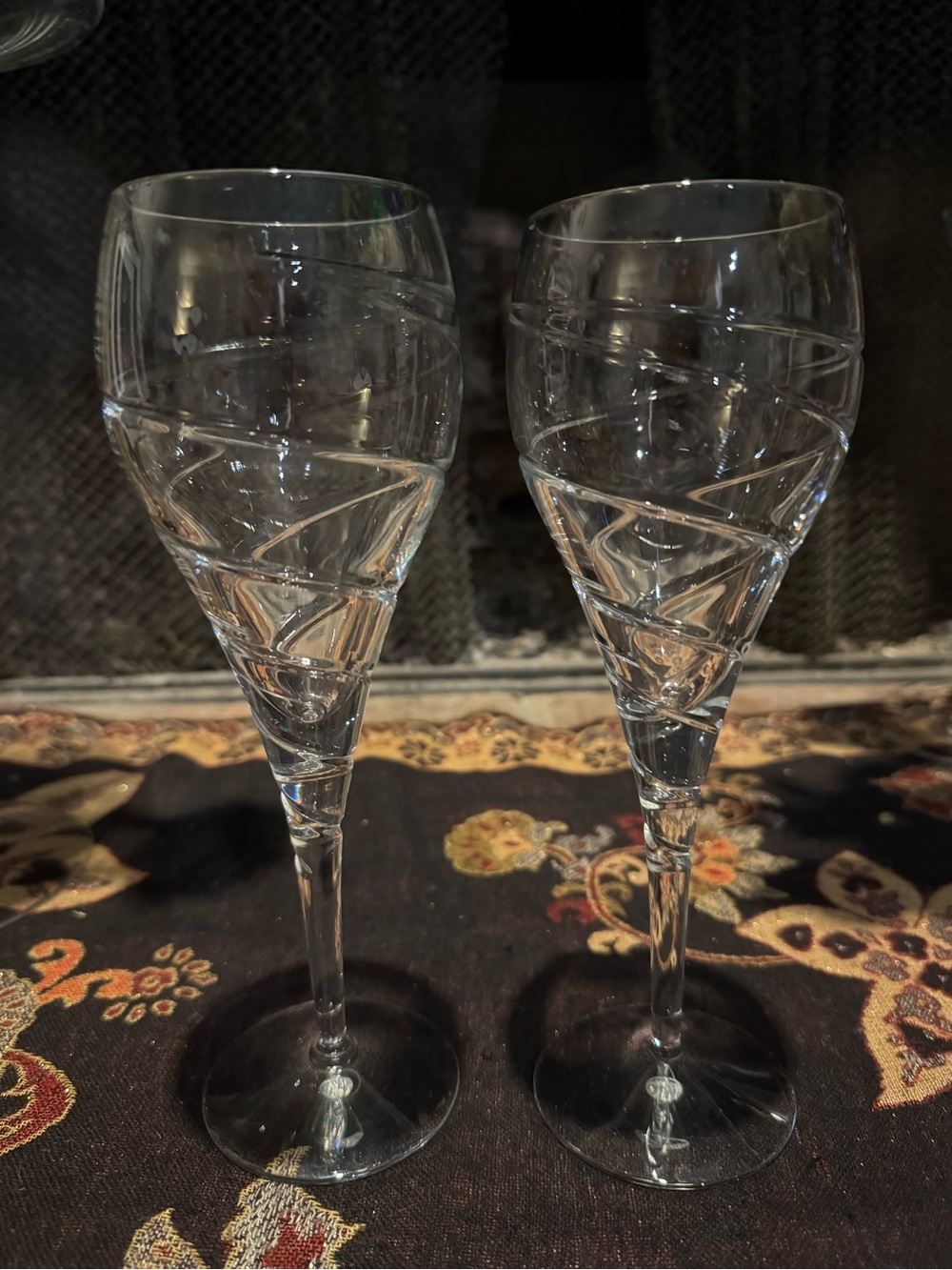 Barski -Cut Crystal Wine Glasses
